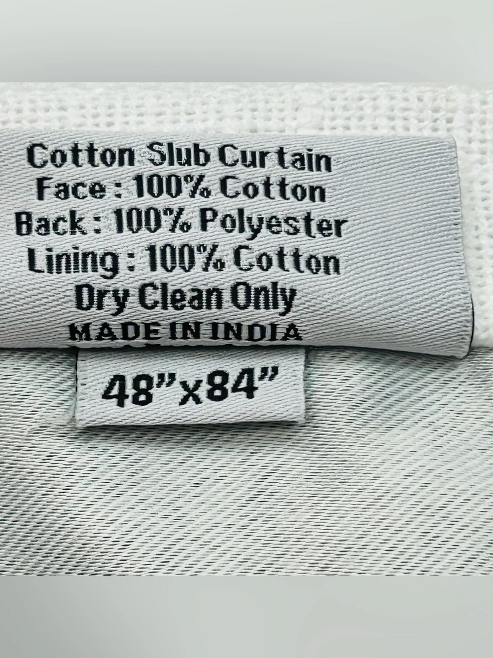 QUINCE Set Of 2 48x84 Cotton Slub Room Darkening Curtains White 9729